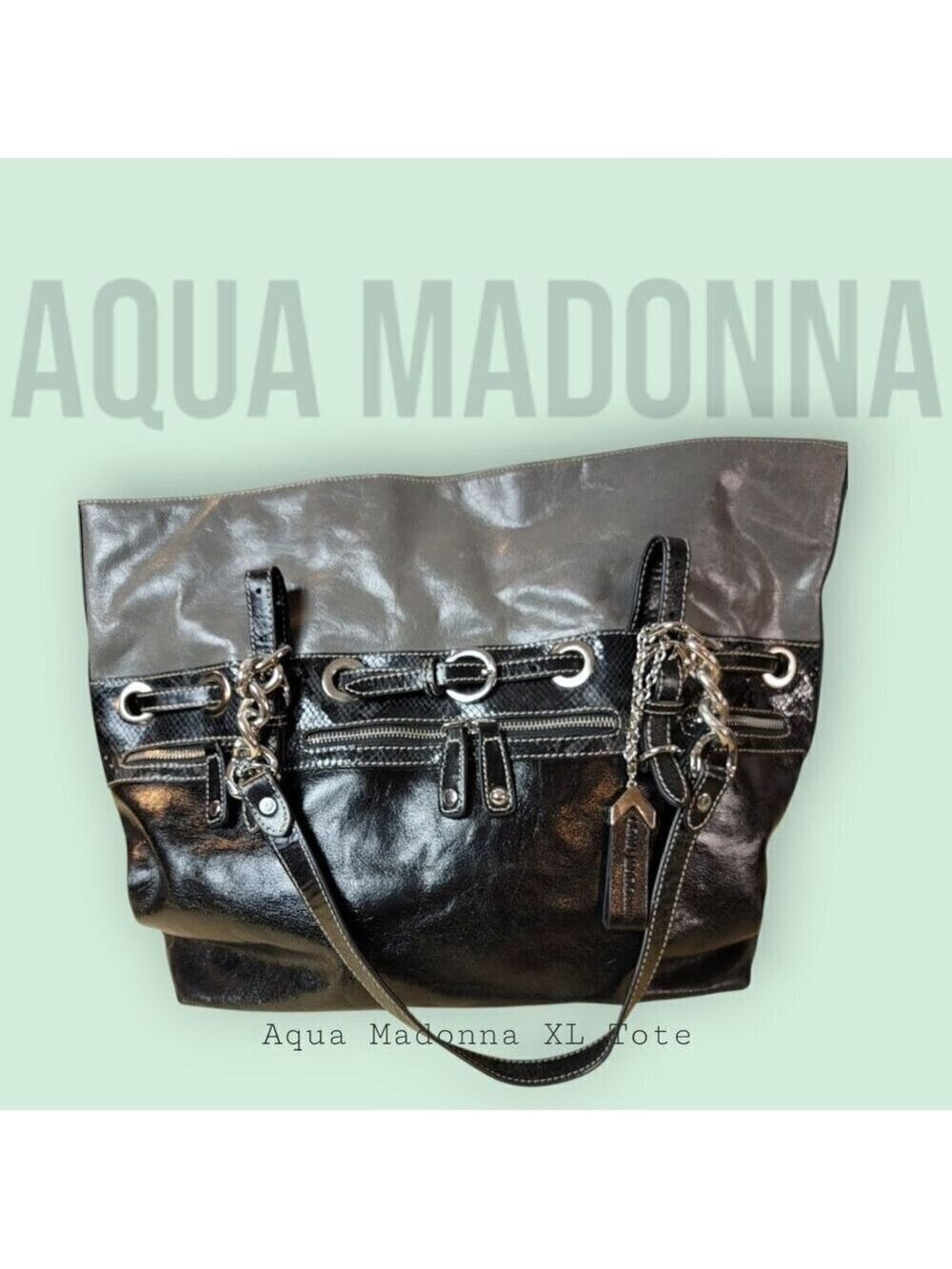 Aqua Madonna Extra Large Tote Bag: Chic, Spacious, and Stylish!